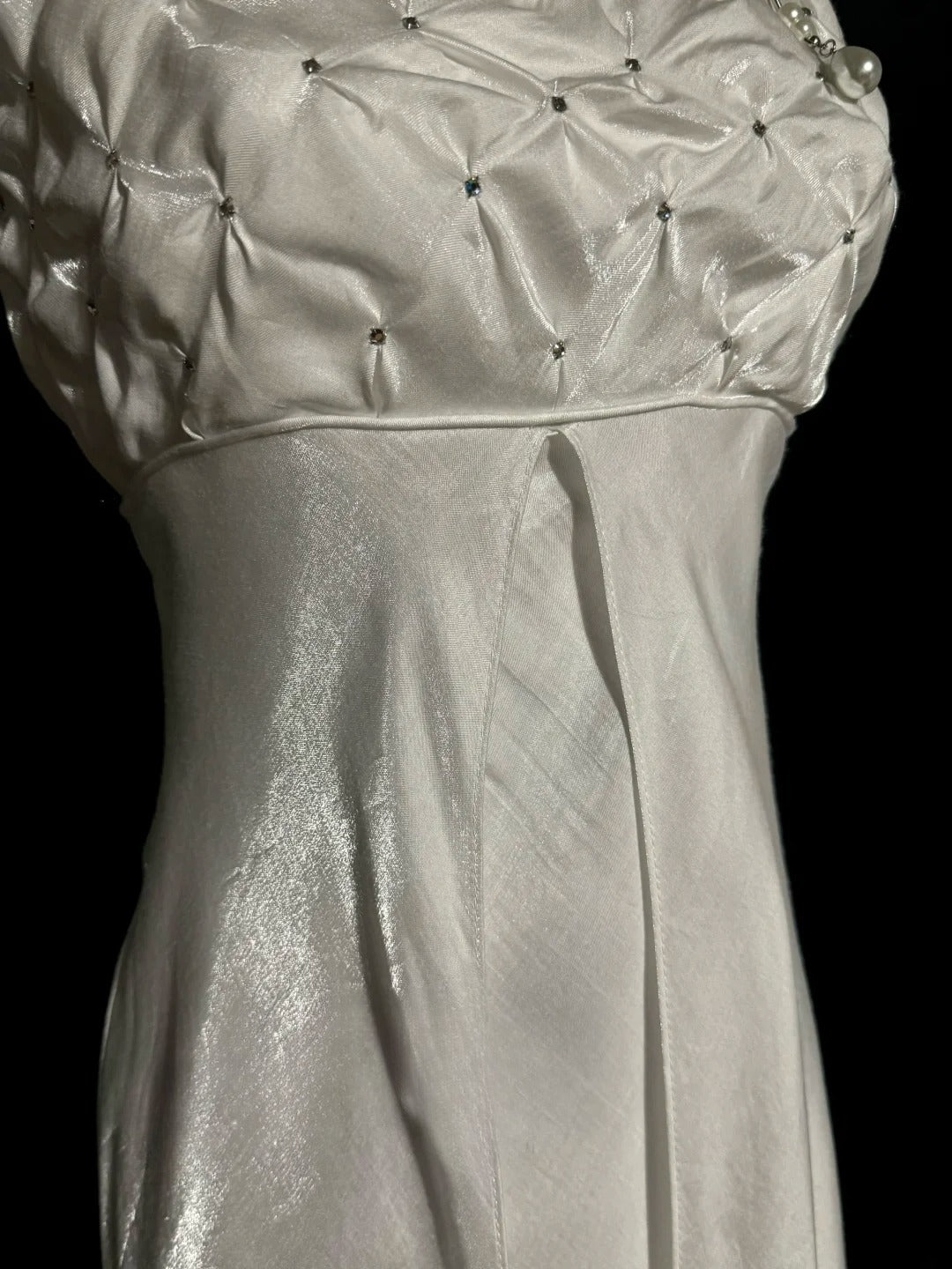 Aesthetic Mermaid Spaghetti Strap White Satin With Ruched Inspiration Sleeveless Pageant Outfits Prom Dresses MP1177