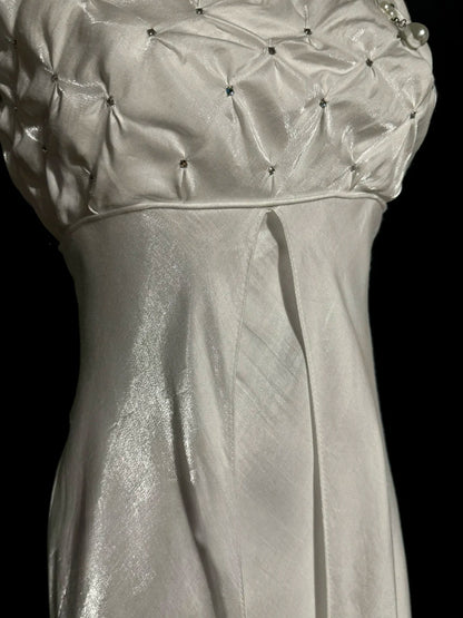 Aesthetic Mermaid Spaghetti Strap White Satin With Ruched Inspiration Sleeveless Pageant Outfits Prom Dresses MP1177