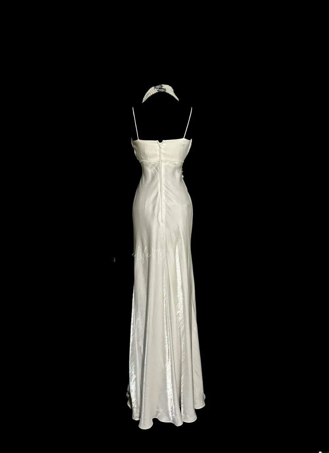 Aesthetic Mermaid Spaghetti Strap White Satin With Ruched Inspiration Sleeveless Pageant Outfits Prom Dresses MP1177