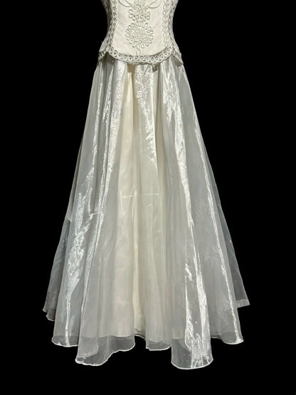 Stylish A Line Halter White Organza Sleeveless Formal Gown Prom Dresses Inspiration Formal Dress MP1180