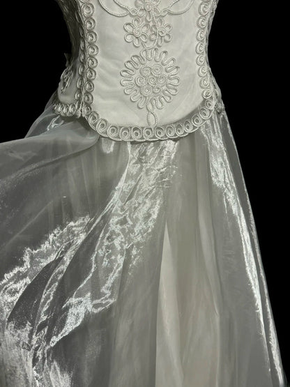 Stylish A Line Halter White Organza Sleeveless Formal Gown Prom Dresses Inspiration Formal Dress MP1180