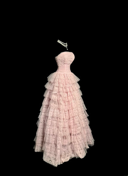 Robe de Bal Vintage sans Bretelles Thème Rétro pour Bal de Promo avec Volants Robe de Soirée Longue Années 2000 Inspiration Robes de Bal Tendance MP1181