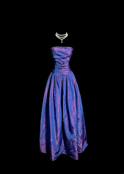 Vintage Ball Gown Strapless Retro Themed Prom Outfits 80s With Ruffles Long Y2K Evening Dress Formal Dresses MP1182