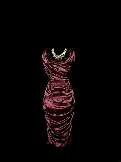 Robes de bal de fin d'année simples bordeaux à col carré, longueur genou, robes de soirée cocktail, tenues de graduation MP1184
