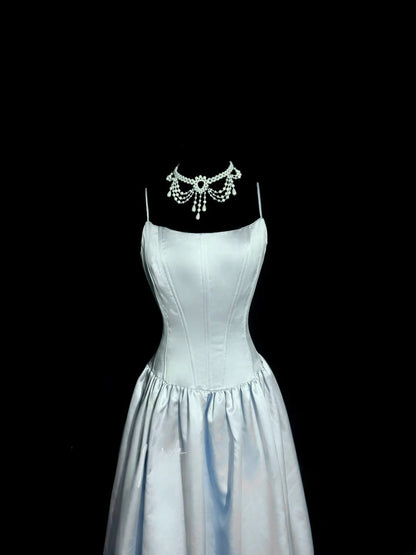 Stylish Ball Gown Spaghetti Strap Light Sky Blue Sleeveless Formal Gown Prom Dresses Inspiration Formal Dress MP1192