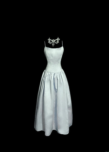 Stylish Ball Gown Spaghetti Strap Light Sky Blue Sleeveless Formal Gown Prom Dresses Inspiration Formal Dress MP1192