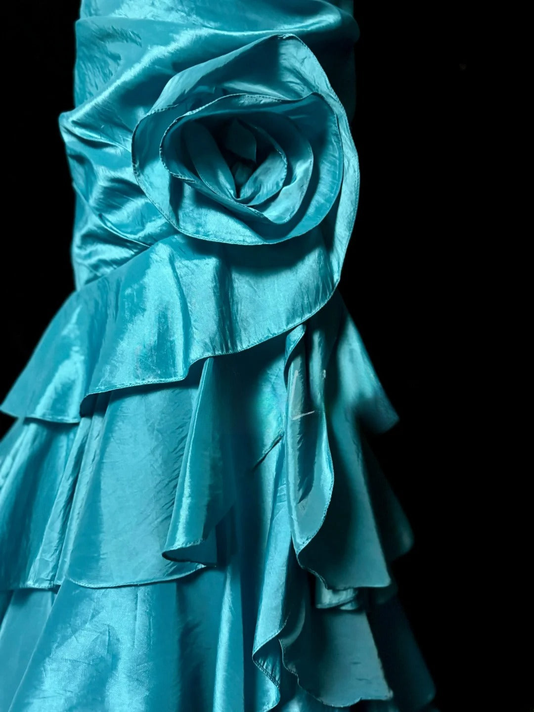 Vintage Meerjungfrau Trägerlos Blau mit Perlen Retro Motto Abschlussball Outfits 90er Y2K Abendkleid Lange Abschlussballkleider MP1193