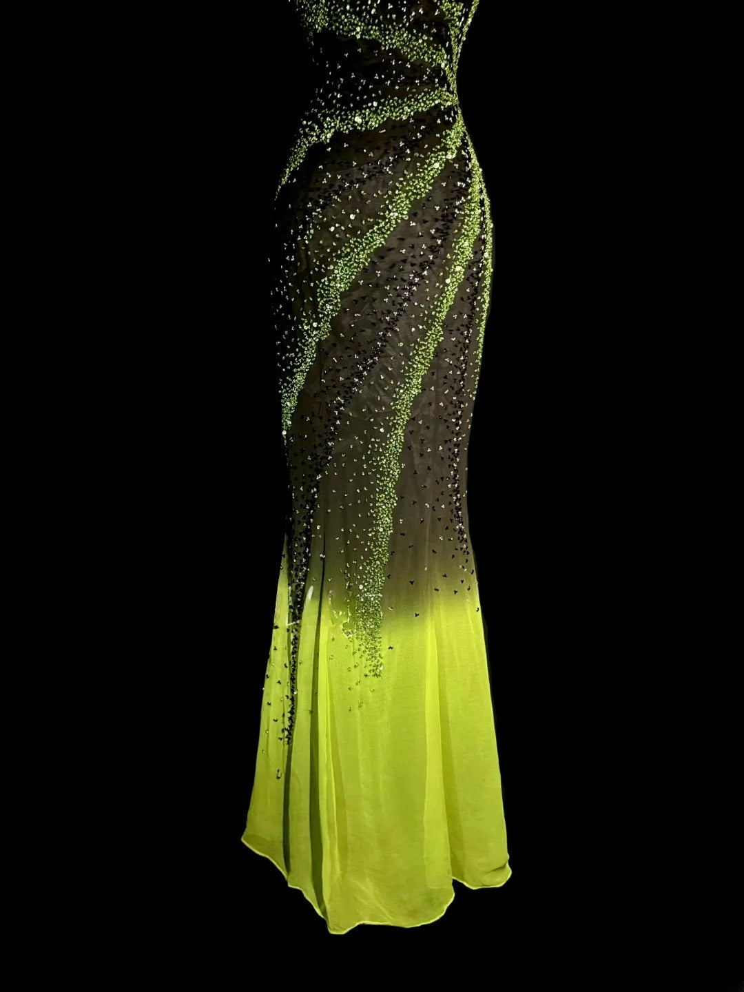 Aesthetic Mermaid Sweetheart Green Chiffon Inspiration With Beading Pageant Outfits Prom Dresses MP1202