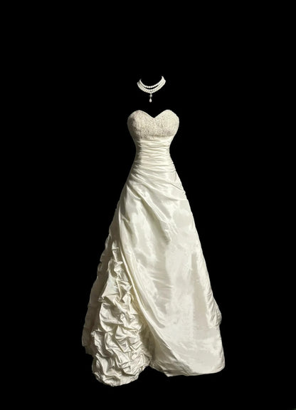 Classy Ball Gown Sweetheart White Sleeveless Formal Gown Prom Dresses Inspiration Formal Dress MP1229