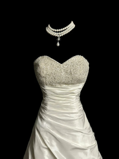 Classy Ball Gown Sweetheart White Sleeveless Formal Gown Prom Dresses Inspiration Formal Dress MP1229