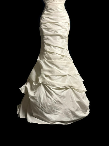 Vintage Meerjungfrau 70er Sweetheart Rüschen Elfenbein Prinzessin Brautkleider Lange Hochzeitskleider MP1230