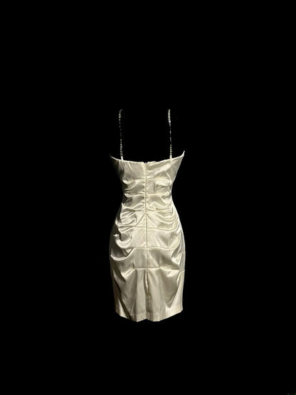 Robe de soirée élégante en satin ivoire, coupe droite, col licou, pour adolescentes noires, mini robe de bal, tenue de graduation, MP1235
