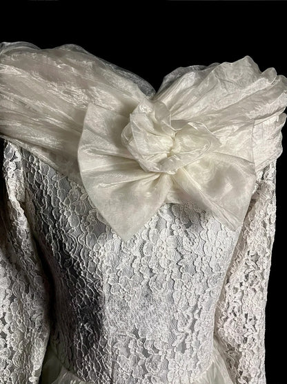 Vintage A Line Off The Shoulder Ivory Lace With Long Sleeves Short Bridal Gowns Summer Wedding Dresses MP1427