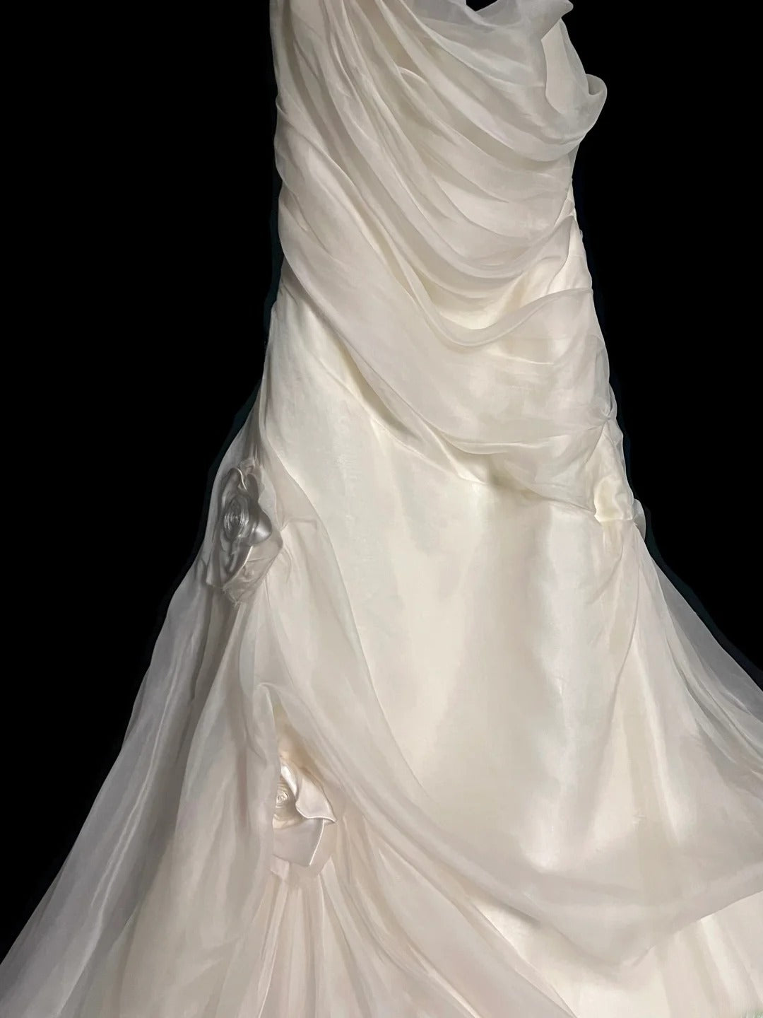 Vintage Mermaid Strapless 1980s Ivory With Ruffled Floor Length Bridal Gowns Summer Wedding Dresses MP1434