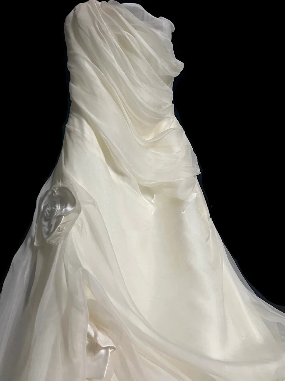 Vintage Mermaid Strapless 1980s Ivory With Ruffled Floor Length Bridal Gowns Summer Wedding Dresses MP1434