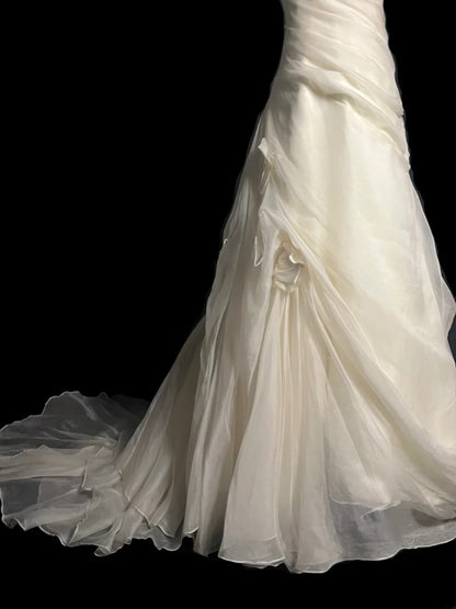 Vintage Mermaid Strapless 1980s Ivory With Ruffled Floor Length Bridal Gowns Summer Wedding Dresses MP1434