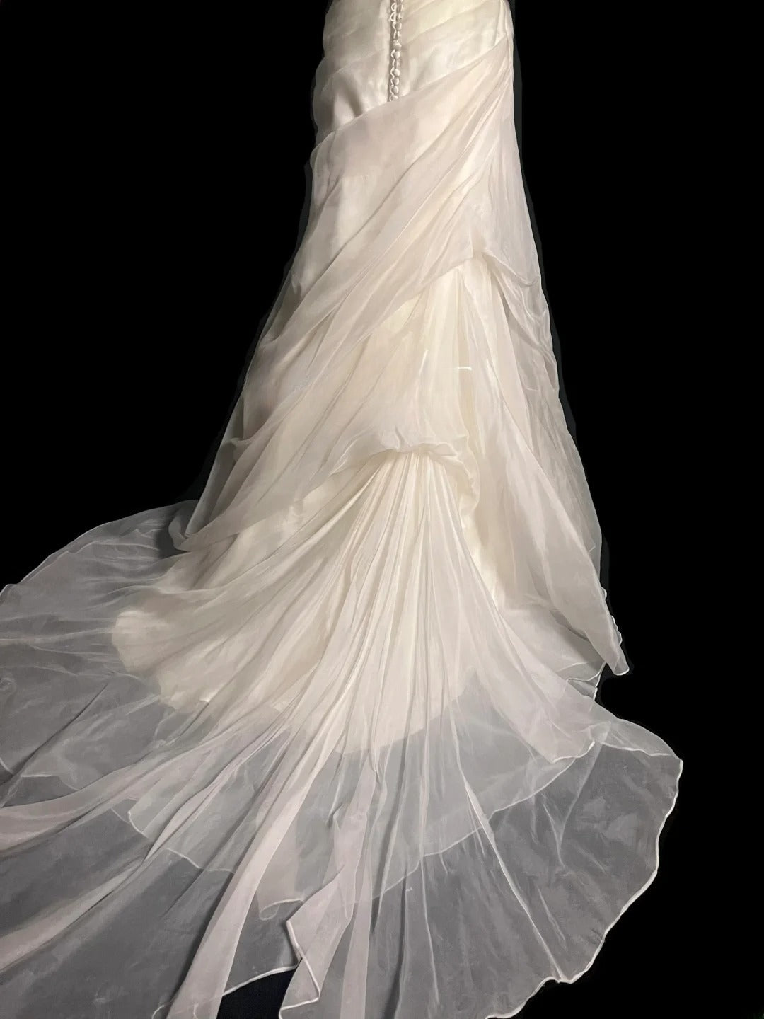 Vintage Mermaid Strapless 1980s Ivory With Ruffled Floor Length Bridal Gowns Summer Wedding Dresses MP1434