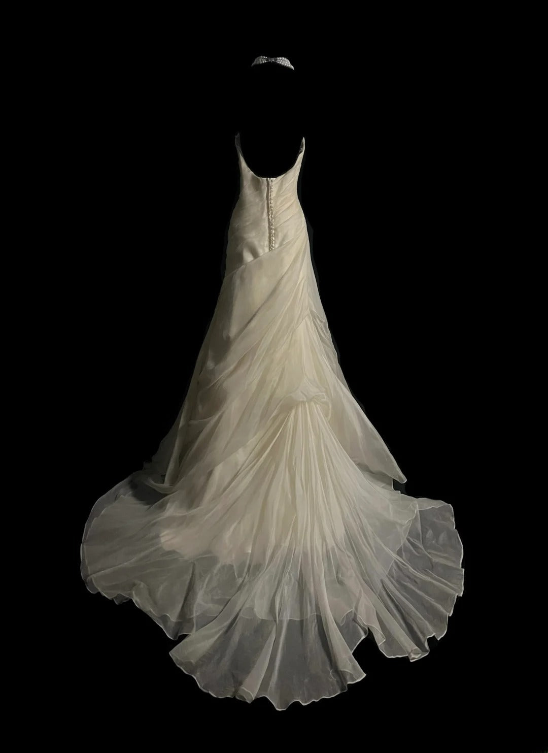 Vintage Mermaid Strapless 1980s Ivory With Ruffled Floor Length Bridal Gowns Summer Wedding Dresses MP1434