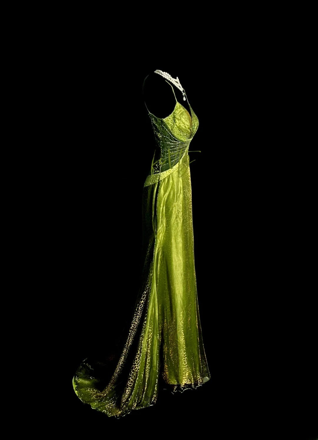 Vintage Mermaid Spaghetti Strap Green Retro Themed Prom Outfits 90s Y2K Evening Dress Formal Dresses MP1435