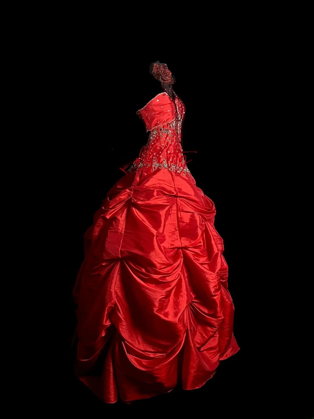 Vintage Ball Gown Sweetheart Red Taffeta Retro With Beaded Prom Outfits 90s Y2K Evening Dress Formal Dresses MP1436