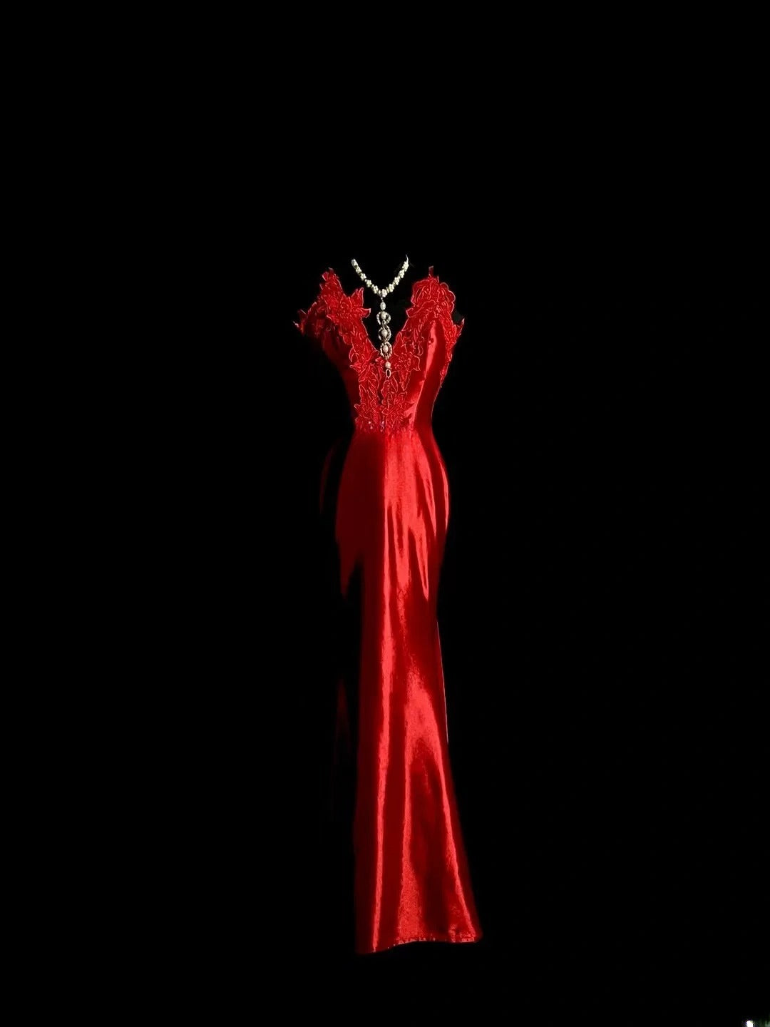 Elegant Mermaid Spaghetti Strap Red Formal Dresses Prom Dresses 90s Y2K Evening Outfits MP1438