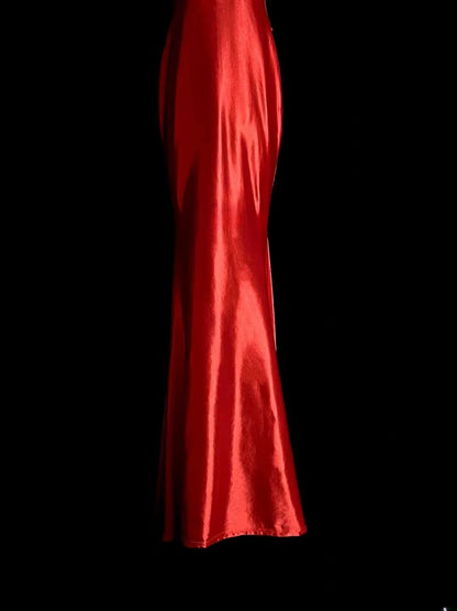 Elegant Mermaid Spaghetti Strap Red Formal Dresses Prom Dresses 90s Y2K Evening Outfits MP1438