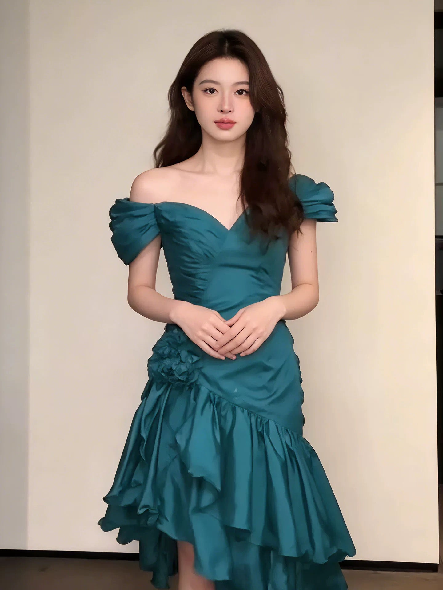 Chic Sheath Off The Shoulder Satin Short Sleeves Ideas For Women Homecoming Dresses Party Outfit MP284