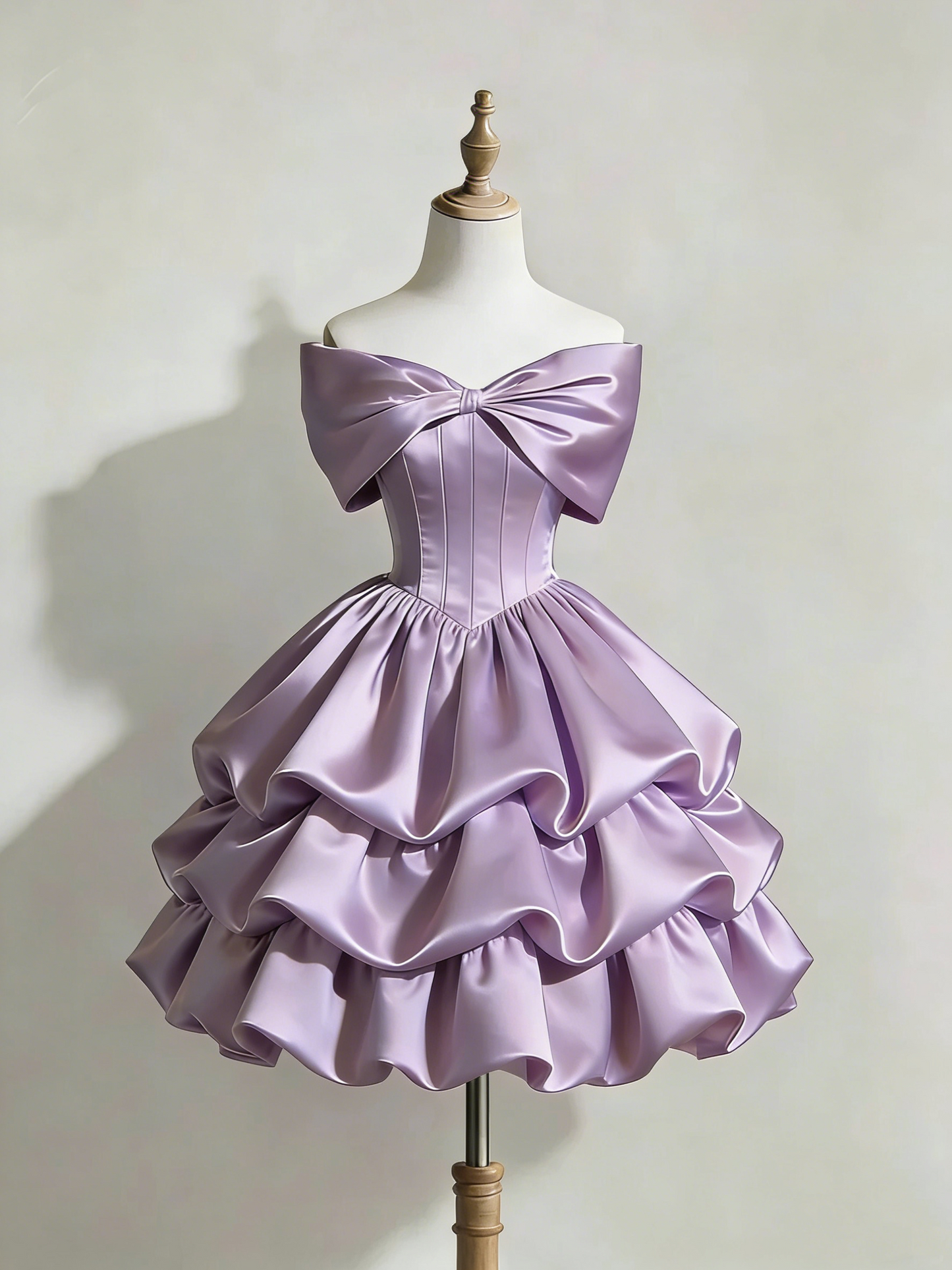 Princess Ball Gown Off The Shoulder Pink Satin Short Homecoming Dress 16Th Birthday Outfits Party Outfits MP537