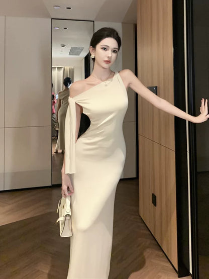 Einfaches Meerjungfrau Schwarzes Hochzeitsgastkleid für Damen Partykleider Abendoutfits MP195