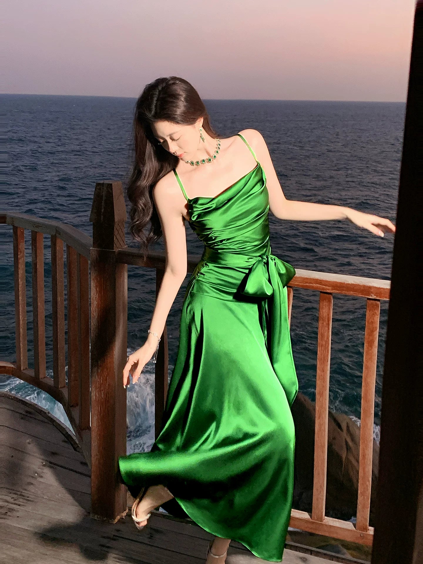 French Style A line Spaghetti Straps Green Ideas For Women 18th Impress Summer Beach Prom Birthday Dresses Evening Night Outfit MP276