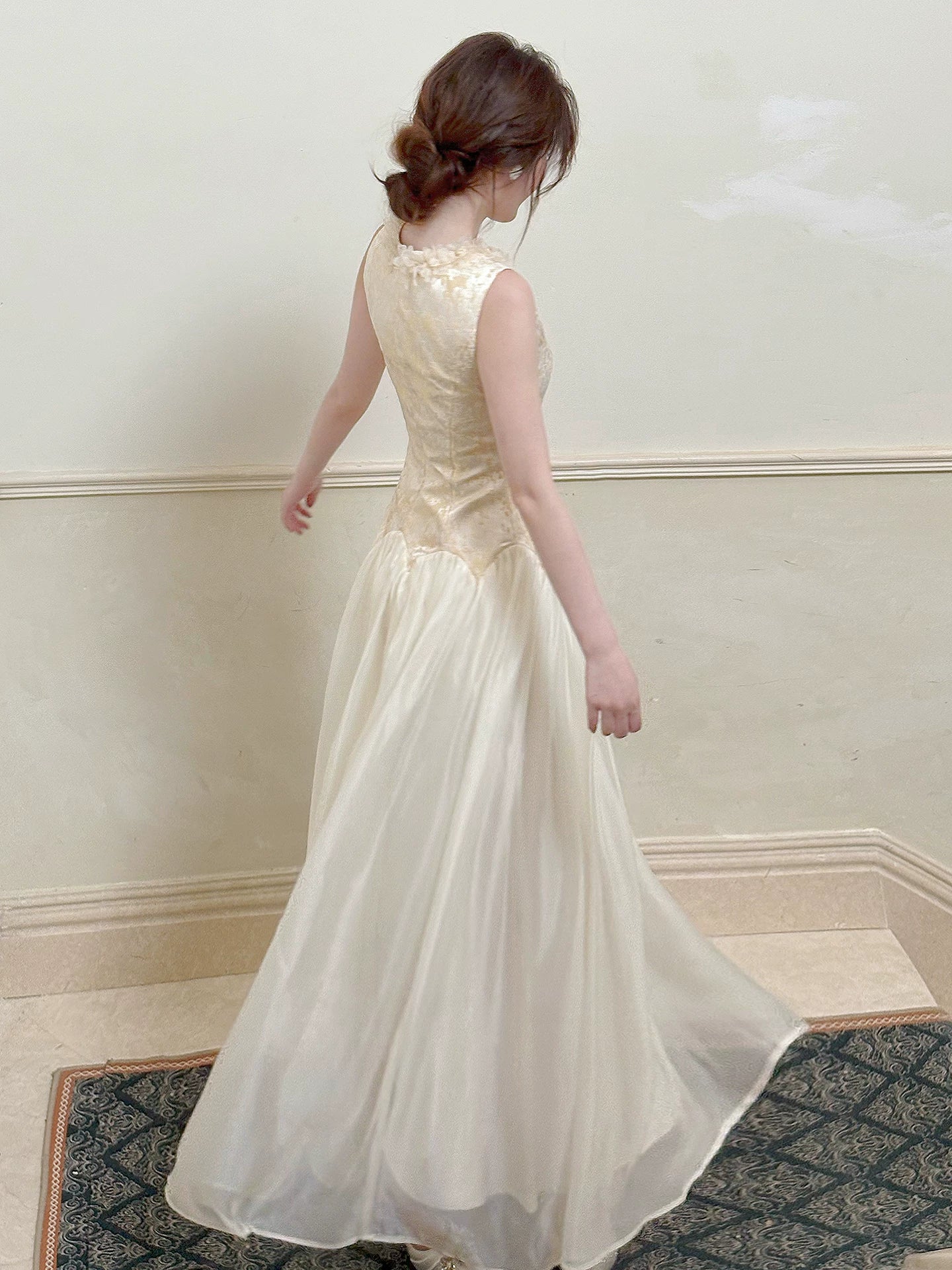 Simple A Line Scoop Champagne Satin Ideas For Women 21st Impress Birthday Dress Evening Night Outfit MP120