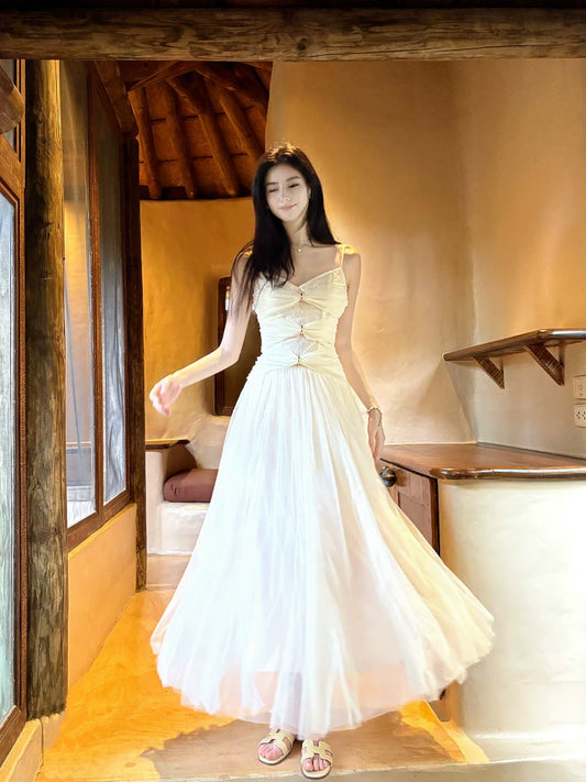 Charming A Line Spaghetti Strap Tulle 18th Birthday Gown For Women Party Dresses Holiday Beach Outfits MP215