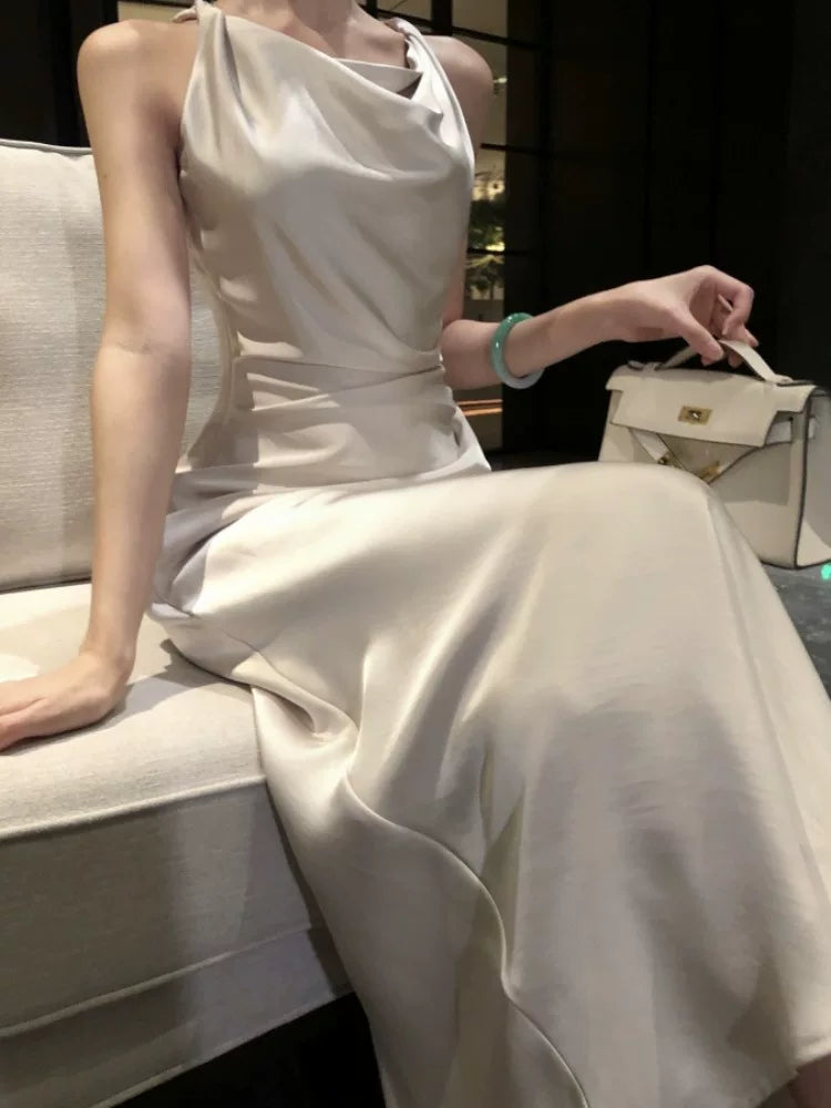 Robes de soirée simples en satin lilas à col bénitier sirène pour femmes Robes de fête Tenues de soirée MP186
