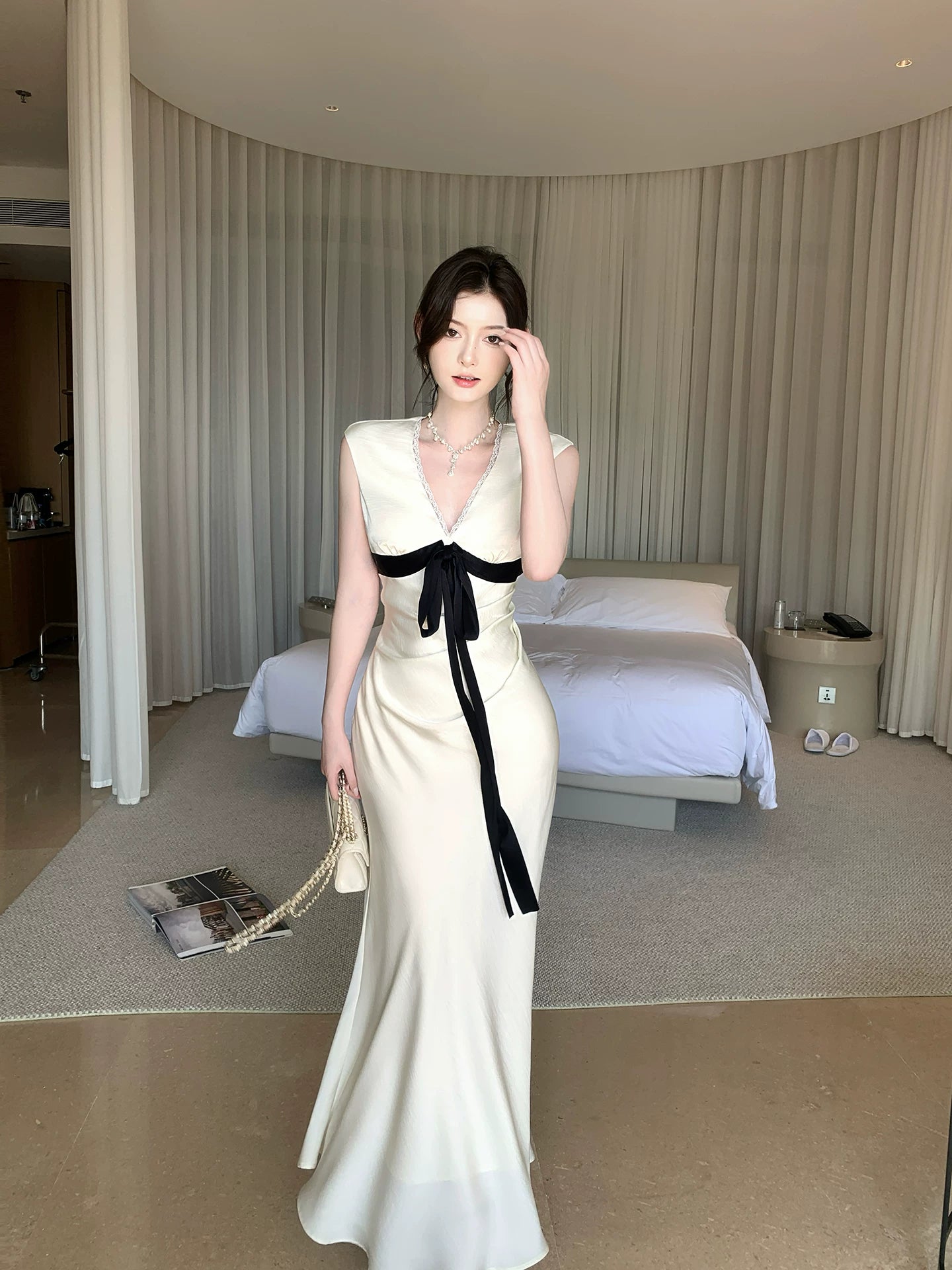 French Style Sheath V Neck Ivory Ideas For Women 21st Impress Birthday Dress Evening Night Outfit MP266