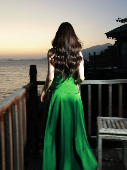 French Style A line Spaghetti Straps Green Ideas For Women 18th Impress Summer Beach Prom Birthday Dresses Evening Night Outfit MP276