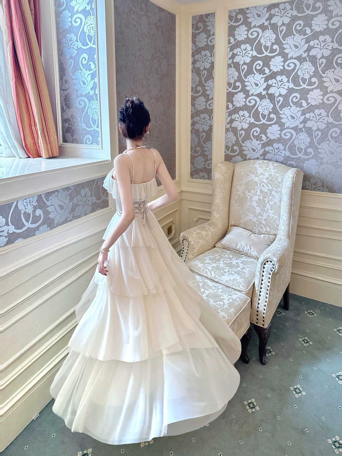 Modest A line French Style Spaghetti Strap Champagne Chiffon Ideas For Women 18th Impress Birthday Dress Evening Night Outfit MP142