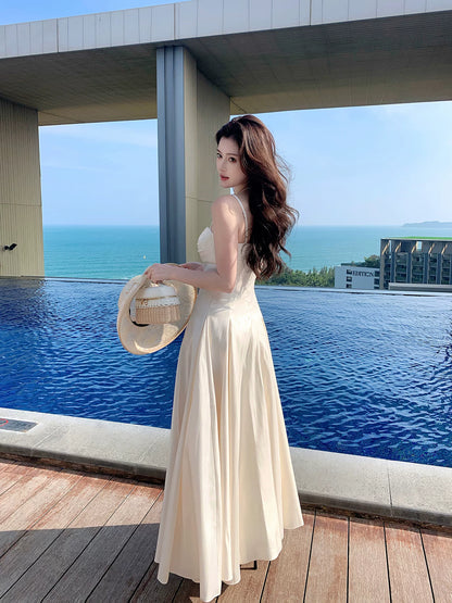 French Style A line Spaghetti Strap Ivory Ideas For Women 18th Impress Summer Beach Prom Birthday Dresses Evening Night Outfit MP268
