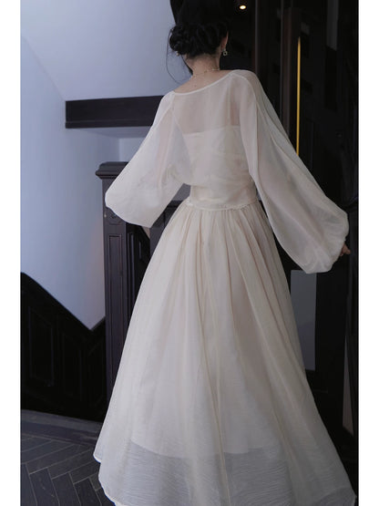 Simple A line French Style Spaghetti Strap Ivory Ideas For Women 18th Impress Birthday Dress Evening Night Outfit MP145
