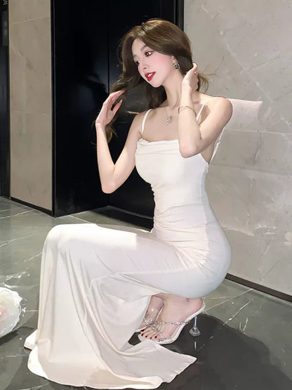 Simple Mermaid Spaghetti Strap Black Wedding Guest Dresses For Women Party Dresses Night Evening Outfits MP194