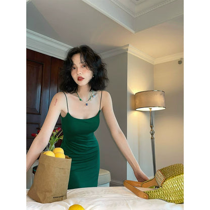 Simple Sheath Spaghetti Strap Black Wedding Guest Dresses For Women Party Dresses Night Evening Outfits MP189
