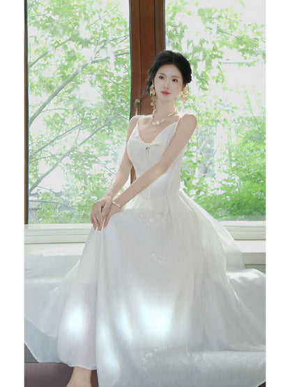 Charming A Line Spaghetti Strap White Lace 18th Birthday Gown For Women Party Dresses Holiday Beach Outfits MP211