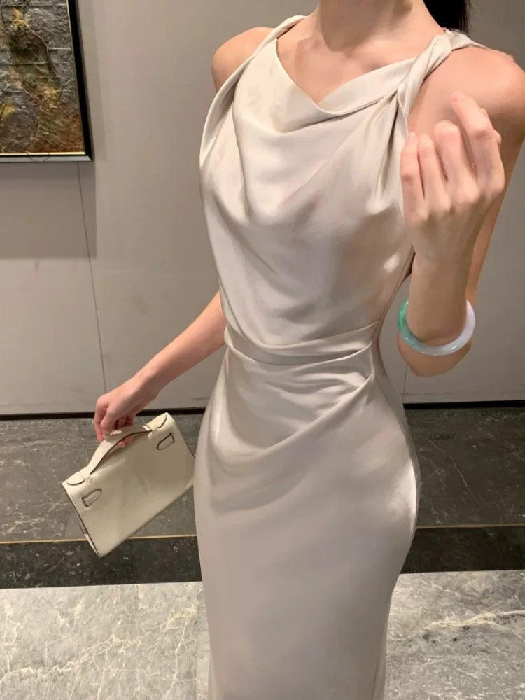Robes de soirée simples en satin lilas à col bénitier sirène pour femmes Robes de fête Tenues de soirée MP186