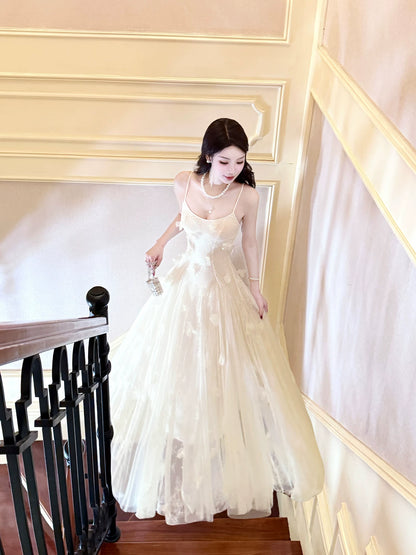 Modest A line French Style Spaghetti Strap Ivory With Lace Ideas For Women 21st Impress Birthday Dress Evening Night Outfit MP138