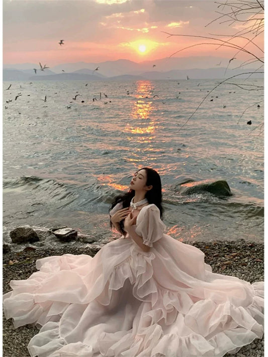 Elegantes Ballkleid Sweetheart mit halben Ärmeln, bodenlang, langes Abendkleid, Hochzeitsbankette, Nachtkleider MP152