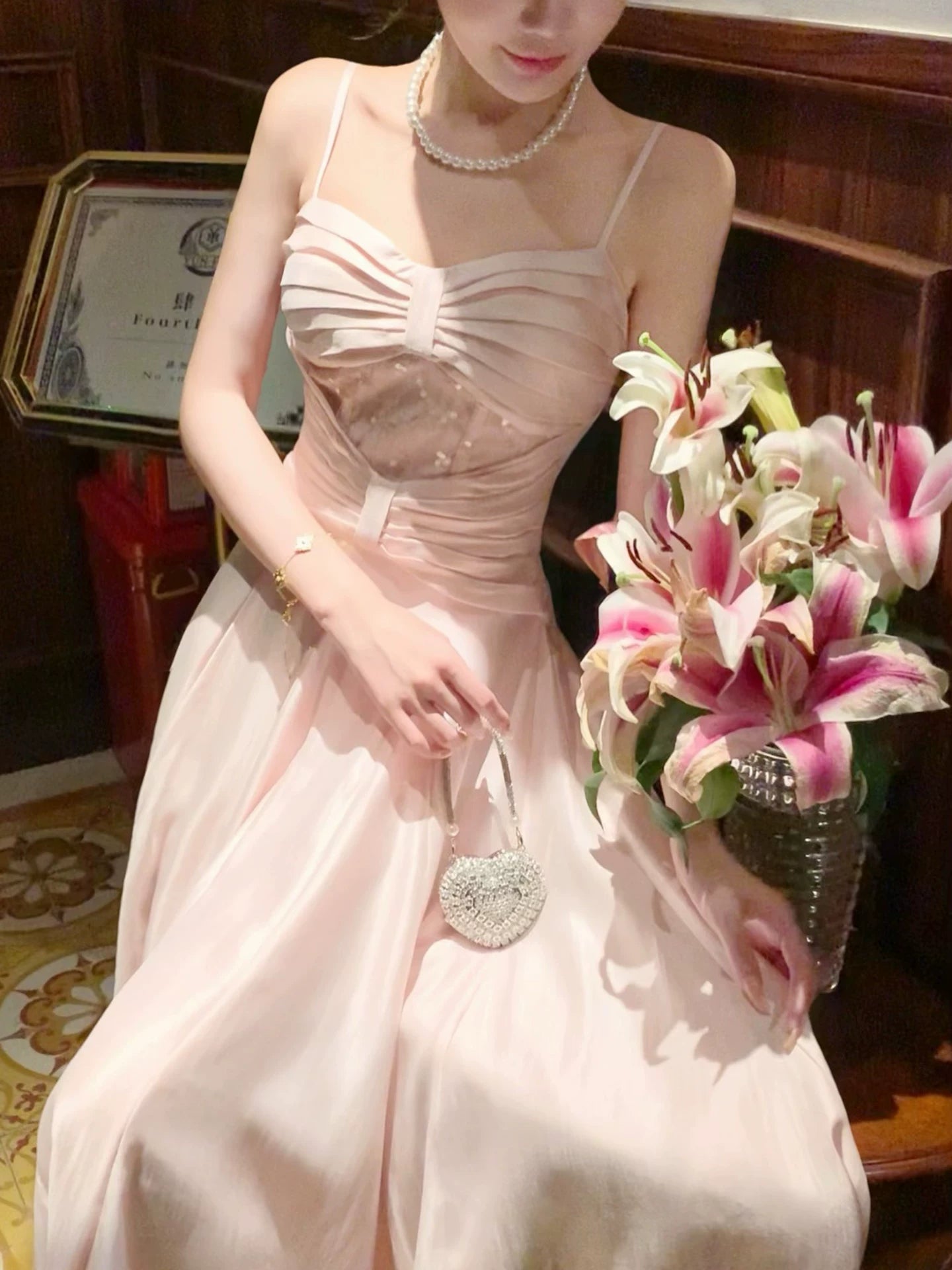 Elegant A Line Spaghetti Strap Pink Satin 18th Birthday Gown For Women Party Dresses Holiday Beach Outfits MP224