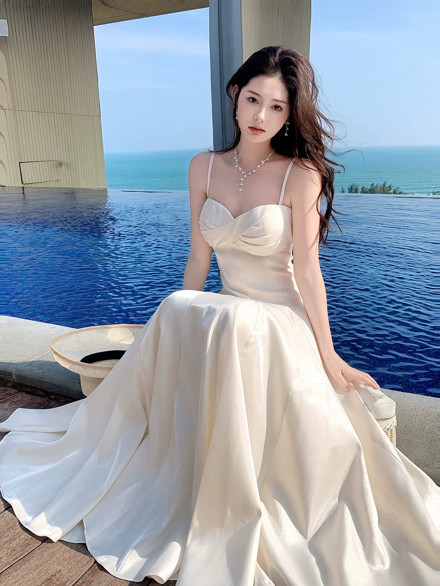 French Style A line Spaghetti Strap Ivory Ideas For Women 18th Impress Summer Beach Prom Birthday Dresses Evening Night Outfit MP268