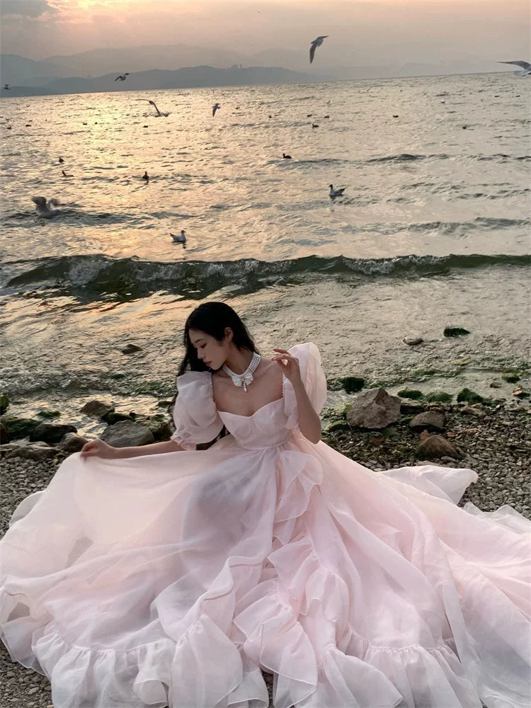 Elegant Ball Gown Sweetheart With Half Sleeves Full Length Long Evening Gown Wedding Banquets Night Dresses MP152