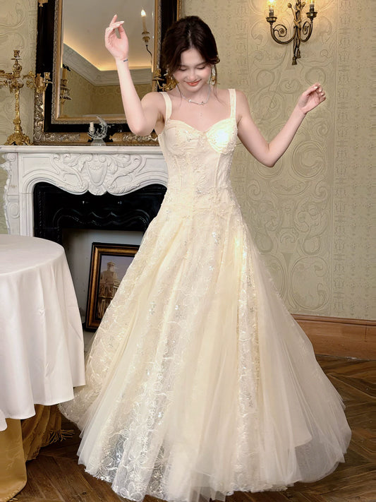 Sexy A Line Sweetheart Strap Lace Ivory Ideas For Women 21st Impress Birthday Dress Evening Night Outfit MP103