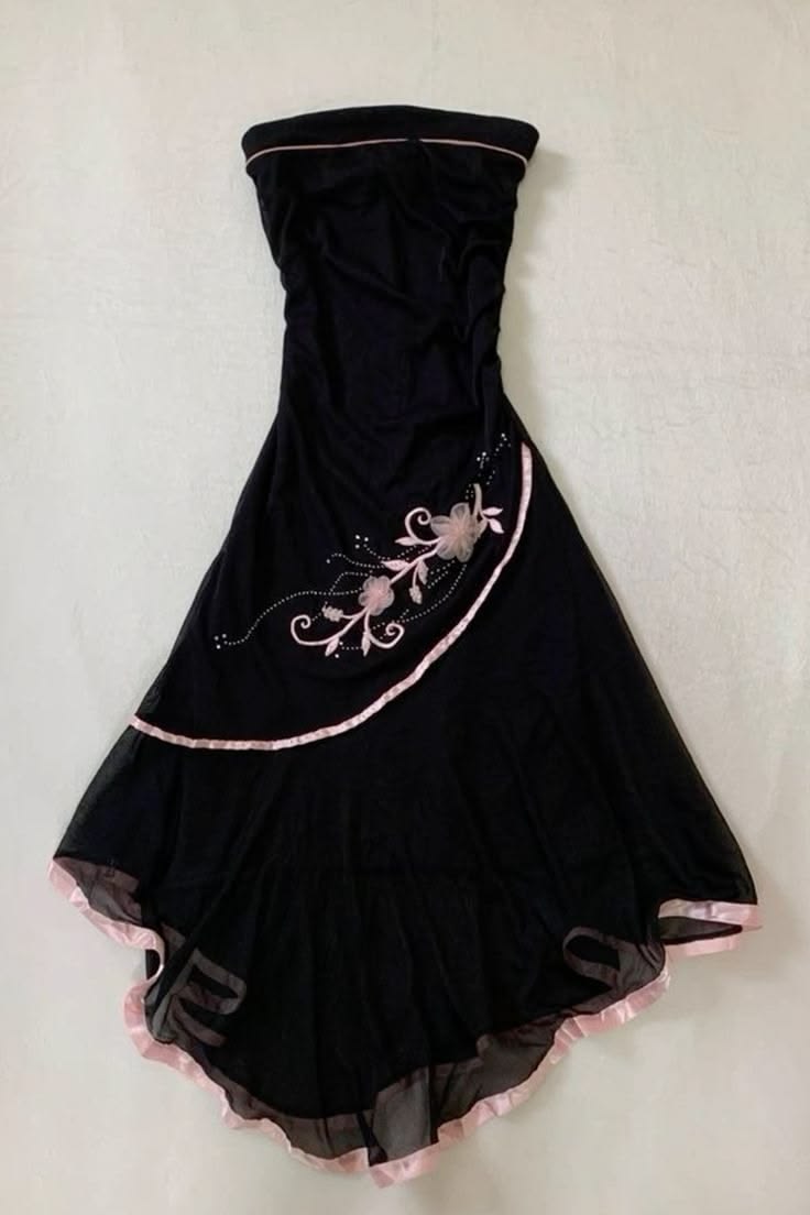 Hübsches schwarzes Modekleid Geburtstagsparty Kurz Abschlussfeier Heimkehr 15. Geburtstagsoutfits MP930