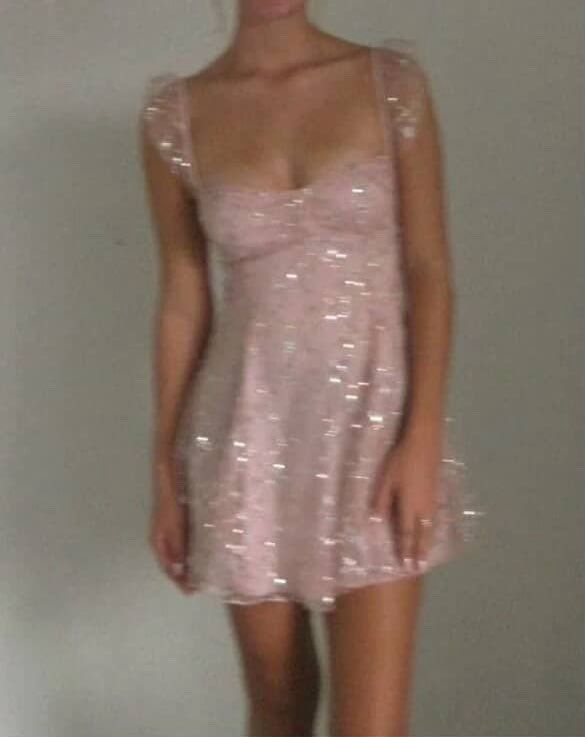 Jolie robe de soirée courte rose à sequins en ligne A sans bretelles pour 17ème anniversaire MP451